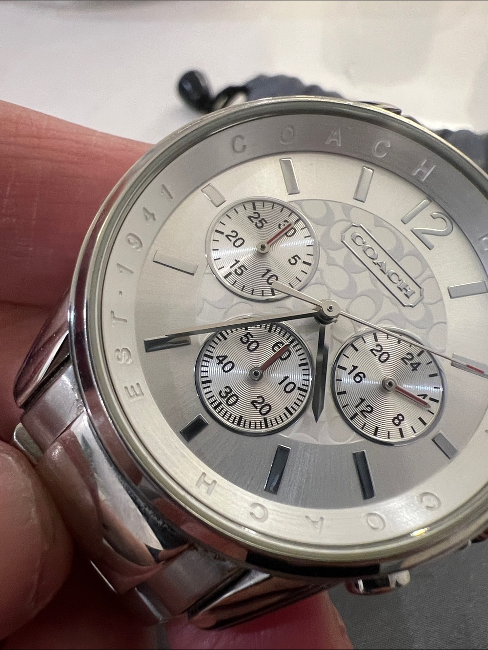 Coach Silver-Tone Chronograph Bracelet Watch - Picture 10 of 10
